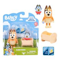 Bonecos Bluey Baby Race (2 Unidades) com Acessórios Chilli & Cradle