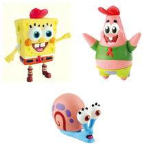 Bonecos Bob Esponja, Patrick e Gary - Kit