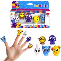 Bonecos Bolofofos 5 Miniaturas Vinil Macio Dedoches - Líder Brinquedos