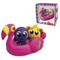 Bonecos Bolofofos no Flamingo Pow e Rick Baby Banho Em Vinil Líder Brinquedos