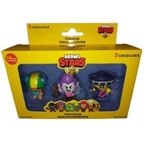 Bonecos Brawl Stars Pack 3 Personagens Leon Mortis Poco Multikids