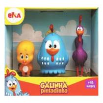 Bonecos da Família Galinha Pintadinha de borracha /Elka