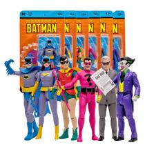 Bonecos de ação McFarlane Toys DC Retro Batman 66, 15 cm, pacote com 6
