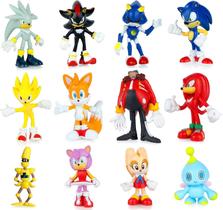 Bonecos de ação NAIUOI Sonic Hedgehog, pacote com 4-5,5 cm de altura x 12