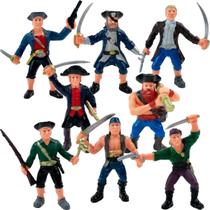Bonecos de ação piratas Playset Liberty Imports 8 peças Bonecos de ação piratas Playset Liberty Imports 8 peças
