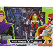 Bonecos de ação Power Rangers X TMNT Foot Soldier e Red Ranger