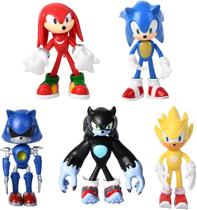 Bonecos de ação ROCFAR Sonic The Hedgehog 12 cm, pacote com 5