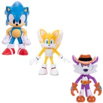 Bonecos de ação Sonic The Hedgehog de 2,5 polegadas Wave 21, pacote com 3 Bonecos de ação Sonic The Hedgehog de 2,5 polegadas Wave 21, pacote com 3