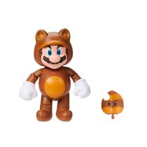 Bonecos de ação Super Mario Tanooki Mario com folha de 10cm Bonecos de ação Super Mario Tanooki Mario com folha de 10cm