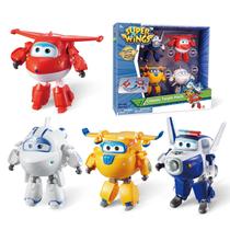Bonecos de Ação Super Wings e Tobot - Pacote com 4 Unidades