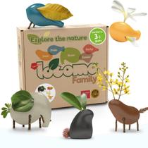 Bonecos de animais de madeira Taksa Toys Locomo Family III, conjunto de 5