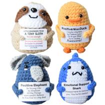 Bonecos de brinquedo JoyChoi Mini feitos à mão com animais de crochê positivo