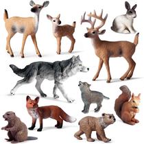 Bonecos de brinquedo SCAHOW Forest Animal Realistic Woodland 10 unidades