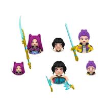 Bonecos De Cartoon Kawaii Demon Hunters KPOP Mini Blocos De Montar Figura De Ação Brinquedo