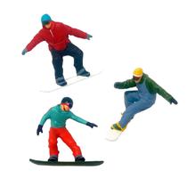 Bonecos de esqui modelo em miniatura HO Scale 1:87 - 3 peças