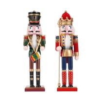 Bonecos de Fantoche Quebra-Nozes de Madeira (30cm) - Rei, Baterista, Soldado - Decoração de Natal Bonecos de Fantoche Quebra-Nozes de Madeira (30cm) - Rei, Baterista, Soldado - Decoração de Natal