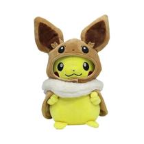 Bonecos De Pelúcia Pikachu E Eevee Para Crianças, Brinquedos De Cosplay Com Capa, Presente De Natal