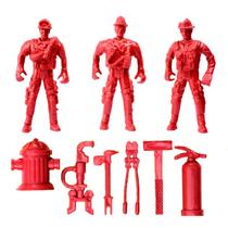 Bonecos de Resgate Bombeiro Figuras de ação Meninos kit com 9 peças