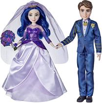 Bonecos Disney Descendants Mal e Ben, inspirado na Disney The Royal Wedding: A Descendants Story, Incluem Roupas, Sapatos e Acessórios.