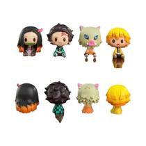 Bonecos Fantasmas Sentados Tanjiro Nidouzi Inosuke Zenitsu 4cm Demon Slayer Versão Q Figuras De Ação