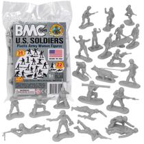 Bonecos femininos femininos de plástico BMC 36 peças de soldado cinza Bonecos femininos femininos de plástico BMC 36 peças de soldado cinza