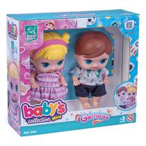 Bonecos gêmeos articulados babys collection super toys