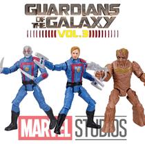 Bonecos Guardiões da Galaxia 3 Peter Quill Groot e Drax 10cm