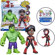 Bonecos Hulk e Miles Morales 10cm - Figuras Spidey Marvel - Hasbro
