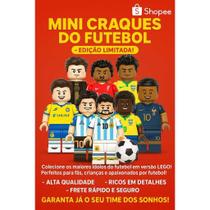 Bonecos Jogadores de Futebol Tipo Lego Playmobil Figuras Seleções com Bola e Acessórios
