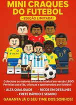 Bonecos Jogadores de Futebol Tipo Lego Playmobil Figuras Seleções com Bola e Acessórios