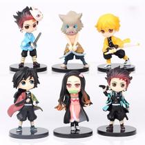 Bonecos Kit Demon Slayer Kimetsu no Yaiba Tanjiro Kamado Nezuko Kamado Zenitsu Agatsuma Inosuke Coleçao Miniaturas Colecionaveis Action Figures
