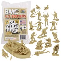 Bonecos masculinos de plástico BMC Marx US Soldiers Tan 31 peças da Segunda Guerra Mundial Bonecos masculinos de plástico BMC Marx US Soldiers Tan 31 peças da Segunda Guerra Mundial