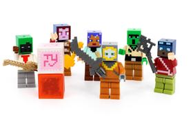Bonecos minecraft articulados com bloco magnetico 6 peças