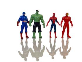 Bonecos Mini Heróis Marvel 10cm Conjunto com 4 Personagens Vingadores!