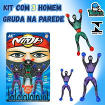 Bonecos Ninja Escaladores Kit com 3 Unidades - Gruda na Parede Infantil