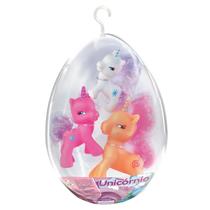 Bonecos No Ovo Trio Unicórnios Família De Brinquedo Presente De Páscoa Para Crianças Em Vinil Macio - Líder Brinquedos