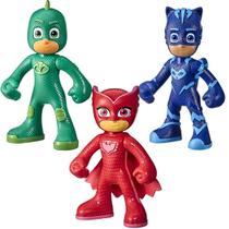 Bonecos Originais PJ MASKS Kit Infantil Corujita Largatixo Menino Gato Desenho Crianças Hasbro