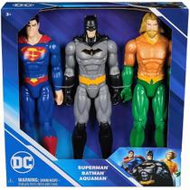 Bonecos Pack de Batalha Super Homem, Batman e Aquaman 30Cm3+