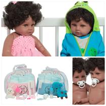 Bonecos Reborn Gêmeos Recém Nascidos Pode Banho Corpo VInil