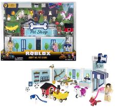 Bonecos Roblox Playset de Luxo Pet Shop Com 3 Personagens e 9 Pets - 40 Peças - Item Virtual Exclusivo - Sunny - 2216