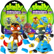 Bonecos Skelly Monsters Minotauro e Lob Star + Chaveiro DTC