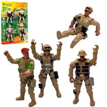 Bonecos Soldados Militar Exercito Miniatura Comando Super - Elaite