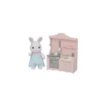 Bonecos Sylvanian Families Cozinha Papai Coelho Neve Casa Infantil