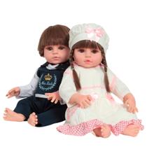 Bonecos Tipo Reborn Gemêos Realistas C/ Naninhas e Conjuntos
