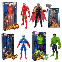 Bonecos Vingadores Thor Capitão América Hulk Homem de Ferro
