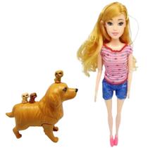 Bonequinha Doce Com Cachorro Para Sua Filha Ideal Para Presente Oficial