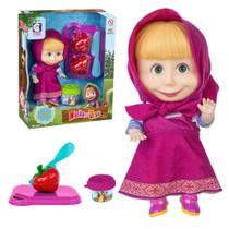 Bonequinha Masha e o Urso 18cm c/ frutinha Lançamento - Cotiplas Bonequinha Masha e o Urso 18cm c/ frutinha Lançamento - Cotiplas