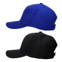 Bonés Aba Curva Ajustável Simples Adulto Para Personalizar Azul e Preto