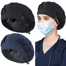 Bonés Bouffant ABAMERICA, pacote com 2 botões e faixa de suor