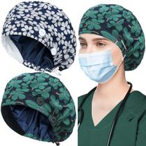 Bonés Bouffant ABAMERICA, pacote com 2 botões e faixa de suor